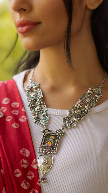 Hand-painted Krishna Traditional Necklace - The Amyra Box