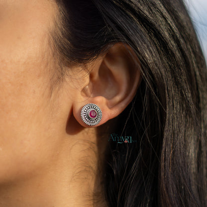 Mandala Stone Studs