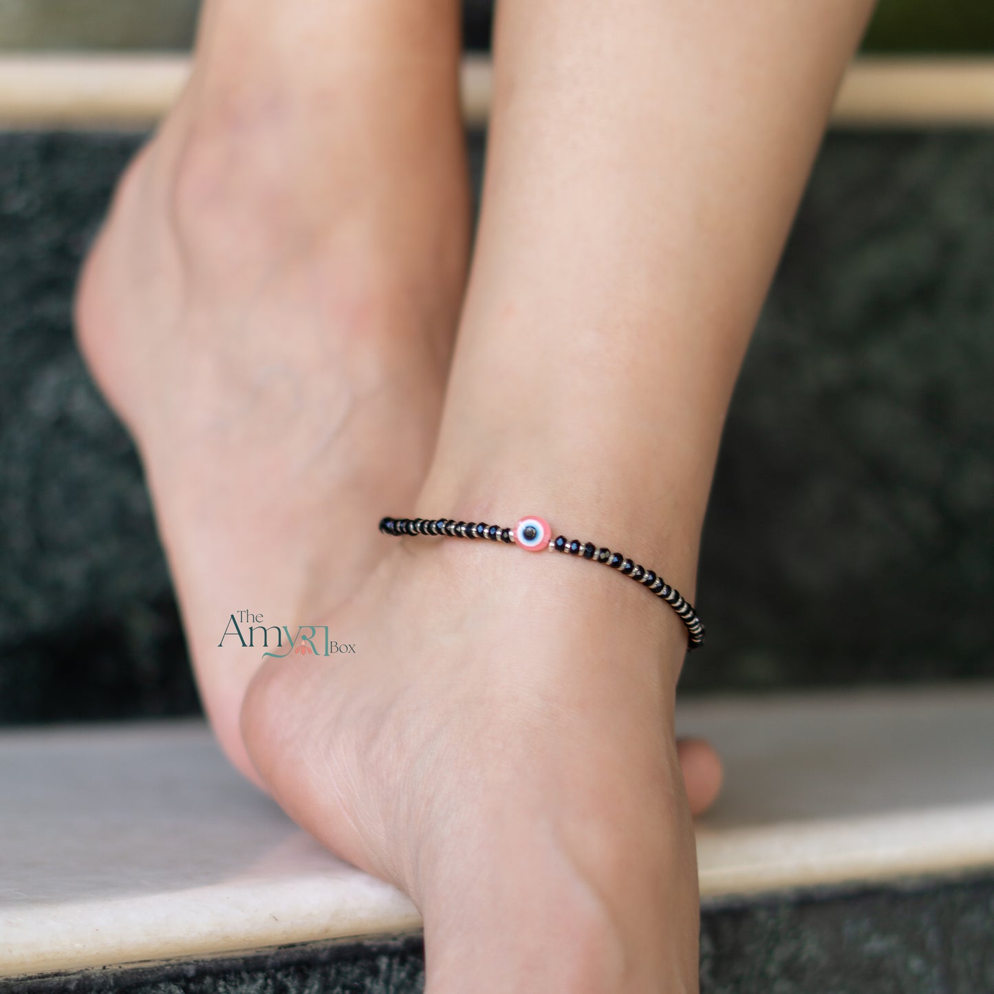 Pink Evil Eye Nazariyan Anklet - The Amyra Box