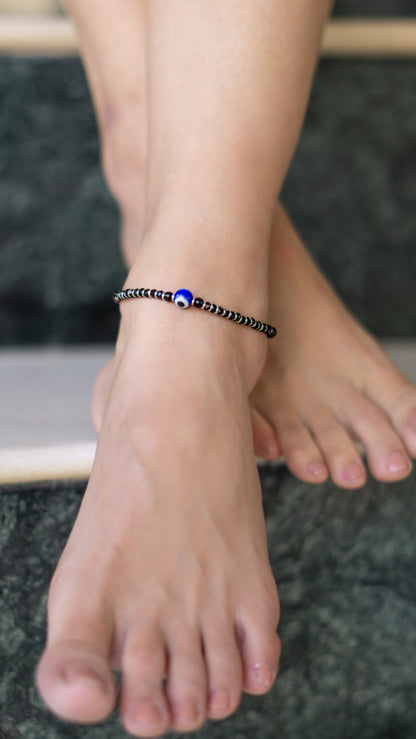 Blue Evil Eye Nazariyan Anklet - The Amyra Box