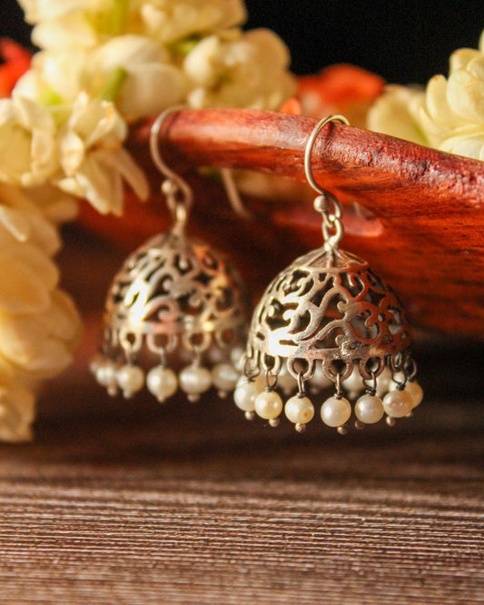 Intricate Jali Jhumka - The Amyra Box